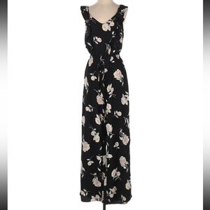Altar’d State Dark Floral Wide Leg Sleeveless Jumpsuit Size Medium